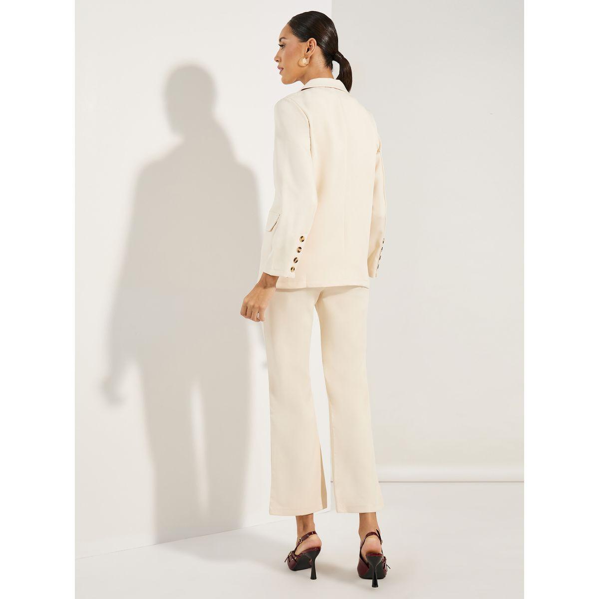 Styli Solid Lapel Collar Blazer & Trousers Co-Ords-women-clothing-coordsets-image-5
