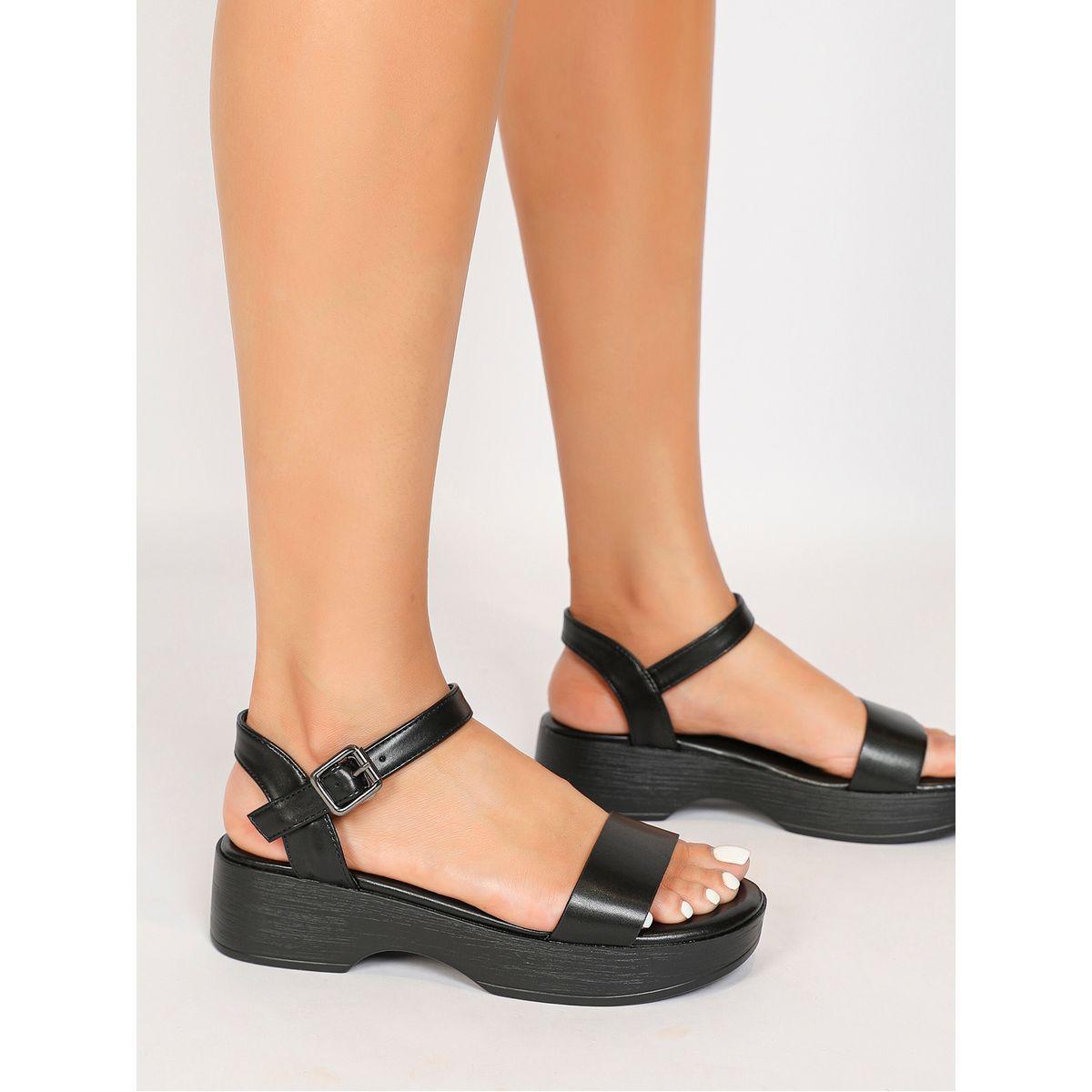 صندل فلاتفورم بسير كاحل فردي سنِيك-أ-بِيك × ستايلي-women-shoes-sandals-flats-image-2