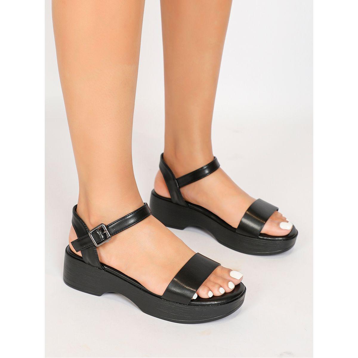 Sneak-a-Peek X Styli Single Band Ankle Strap Flatform Sandals-women-shoes-sandals-flats-image-3