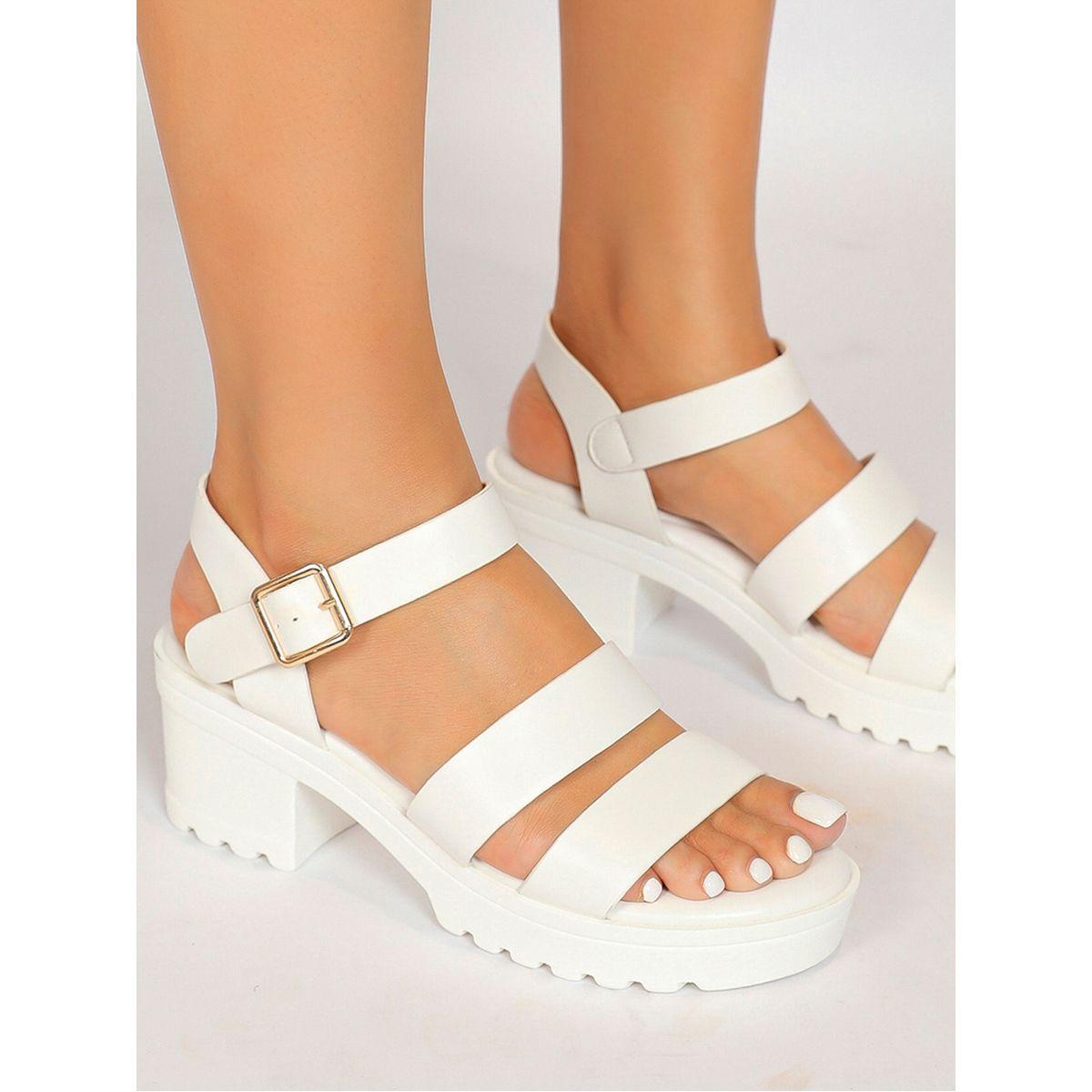 Sneak-a-Peek X Styli Solid Ankle Strap Block Heel Sandals-women-shoes-heels-image-4