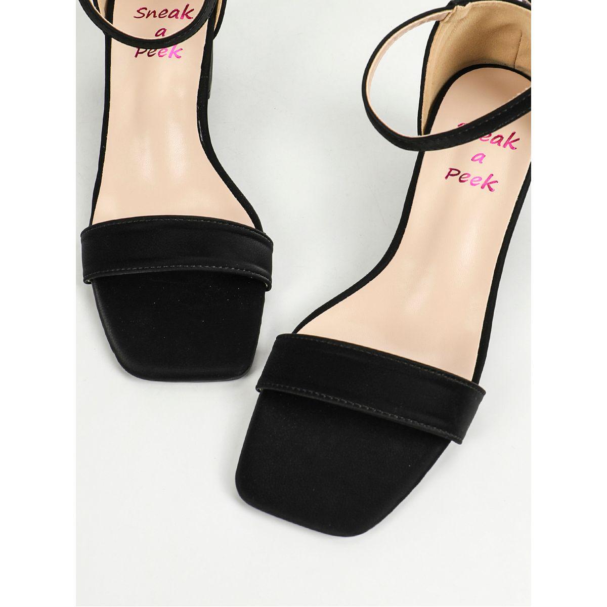 Sneak-a-Peek X Styli Solid Block Heel Sandals with Buckle Closure-women-shoes-sandals-heeled-image-7