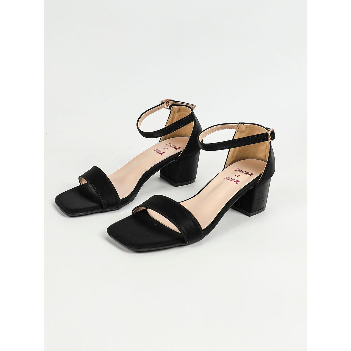 Sneak-a-Peek X Styli Solid Block Heel Sandals with Buckle Closure-women-shoes-sandals-heeled-image-8