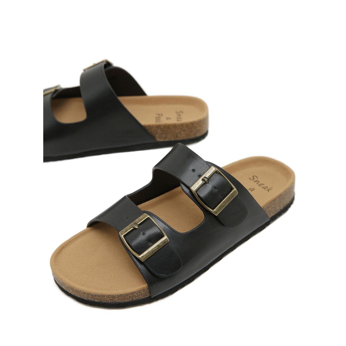 Sneak-a-Peek X Styli Double Buckle Accent Flat Sandals-women-shoes-heels-image-4