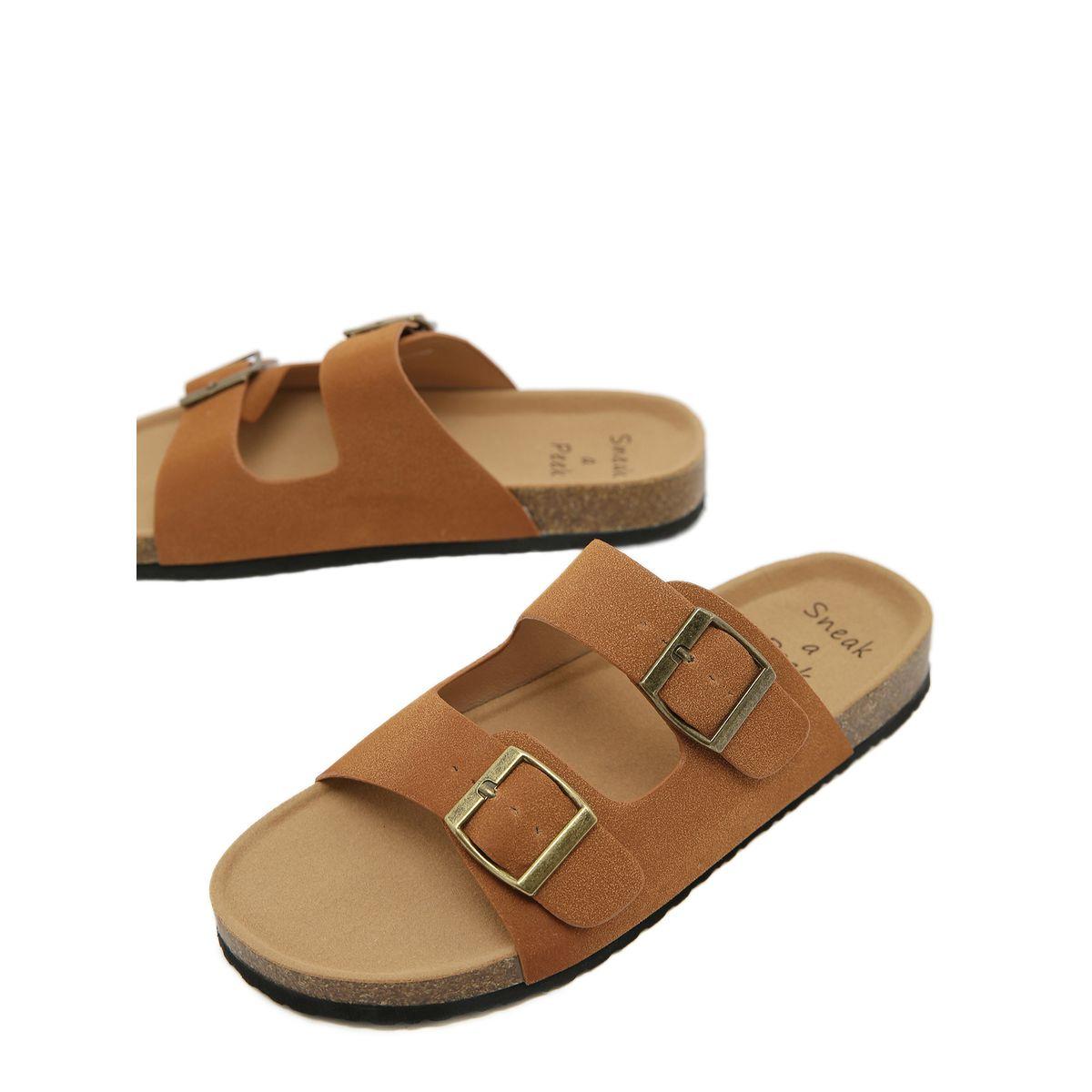 Sneak-a-Peek X Styli Double Buckle Accent Flat Sandals-women-shoes-heels-image-4
