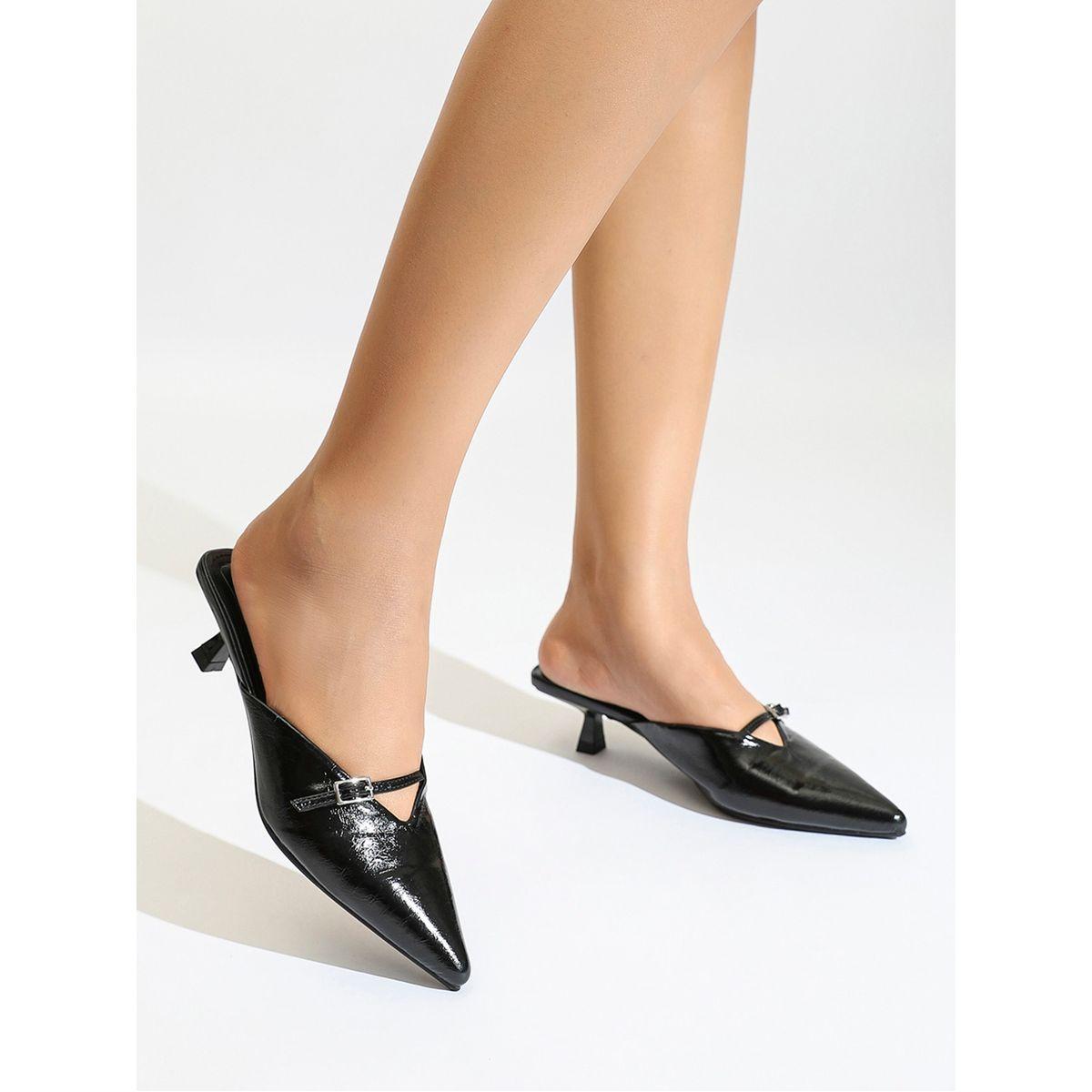 Sneak-a-Peek X Styli Pointed Toe Kitten Heel Mules-women-shoes-heels-image-4