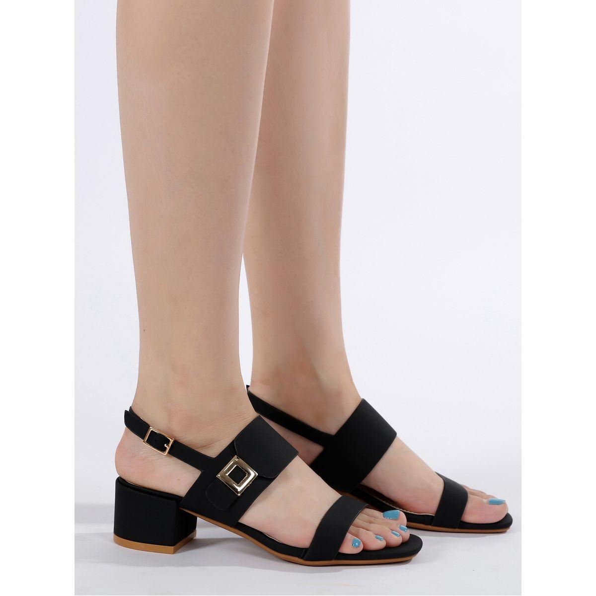 صندل سادة بكعب سميك وإبزيم سنِيك-أ-بِيك × ستايلي-women-shoes-heels-image-2
