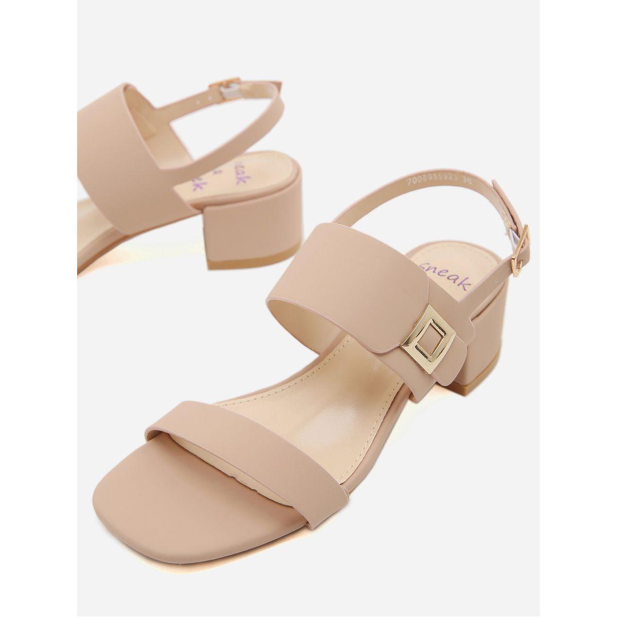 صندل سادة بكعب سميك وإبزيم سنِيك-أ-بِيك × ستايلي-women-shoes-heels-image-2
