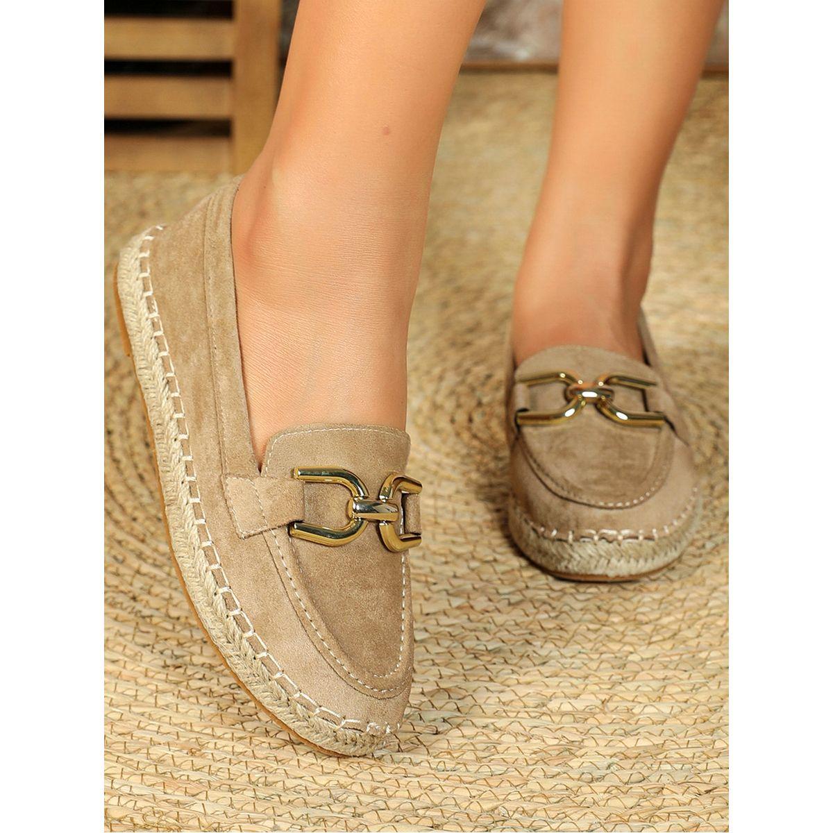 إسبادريل سهل الارتداء مزين بحلية معدنية سنِيك-أ-بِيك × ستايلي-women-shoes-flats-espadrilles-image-1