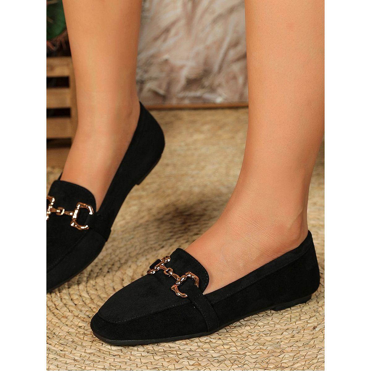 حذاء ميولز مزين بحلية معدنية سنِيك-أ-بِيك × ستايلي-women-shoes-flats-loafers-image-8