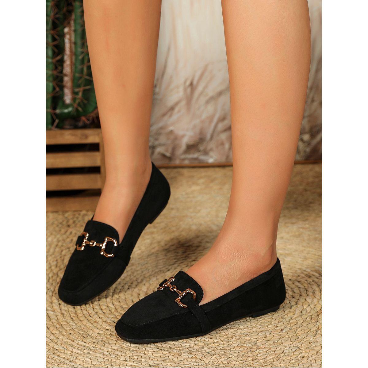 Sneak-a-Peek X Styli Metal Chain Accent Suede Look Mules-women-shoes-flats-loafers-image-9