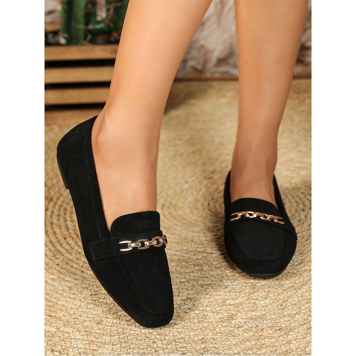 حذاء ميولز مزين بحلية معدنية سنِيك-أ-بِيك × ستايلي-women-shoes-flats-loafers-image-1