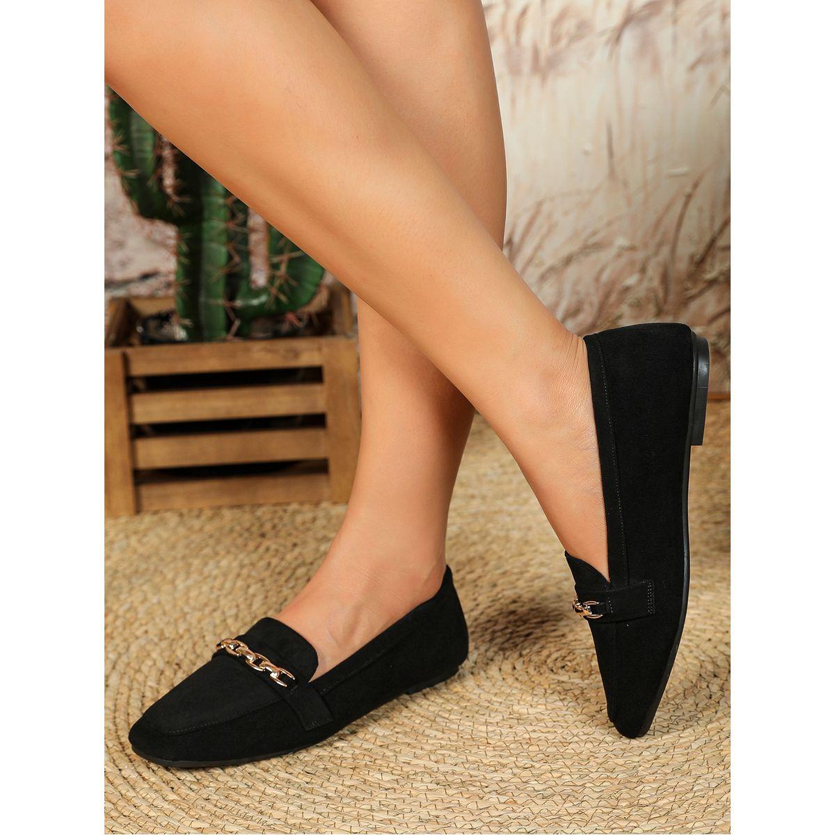 حذاء ميولز مزين بحلية معدنية سنِيك-أ-بِيك × ستايلي-women-shoes-flats-loafers-image-3