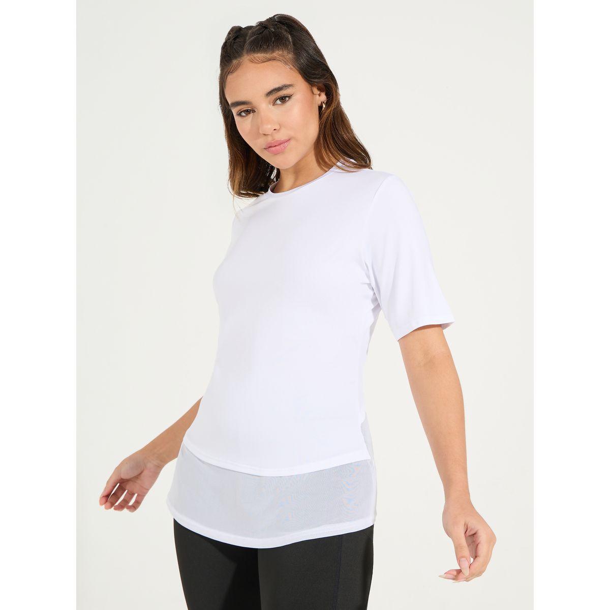 Styli Active Solid Mesh Hem Front & Back Short Sleeve Top-men-clothing-sportswearandactivewear-tshirtsandpolos-image-1