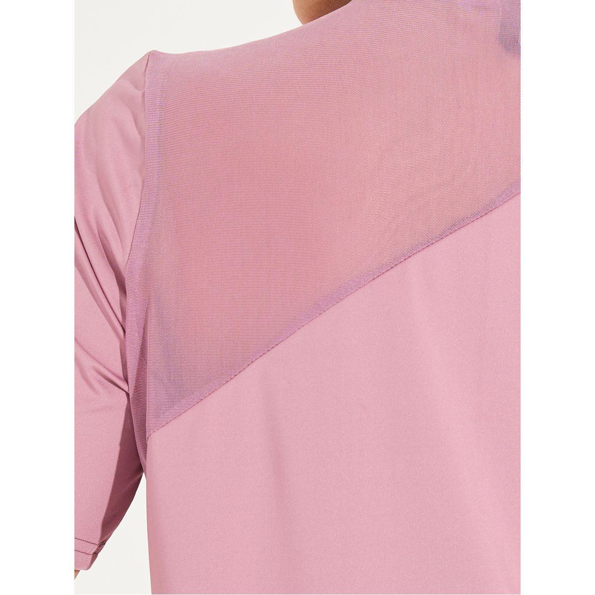 Styli Active Solid Mesh Hem Front & Back Short Sleeve Top-women-clothing-sportswearandactivewear-tshirtsandvests-image-4