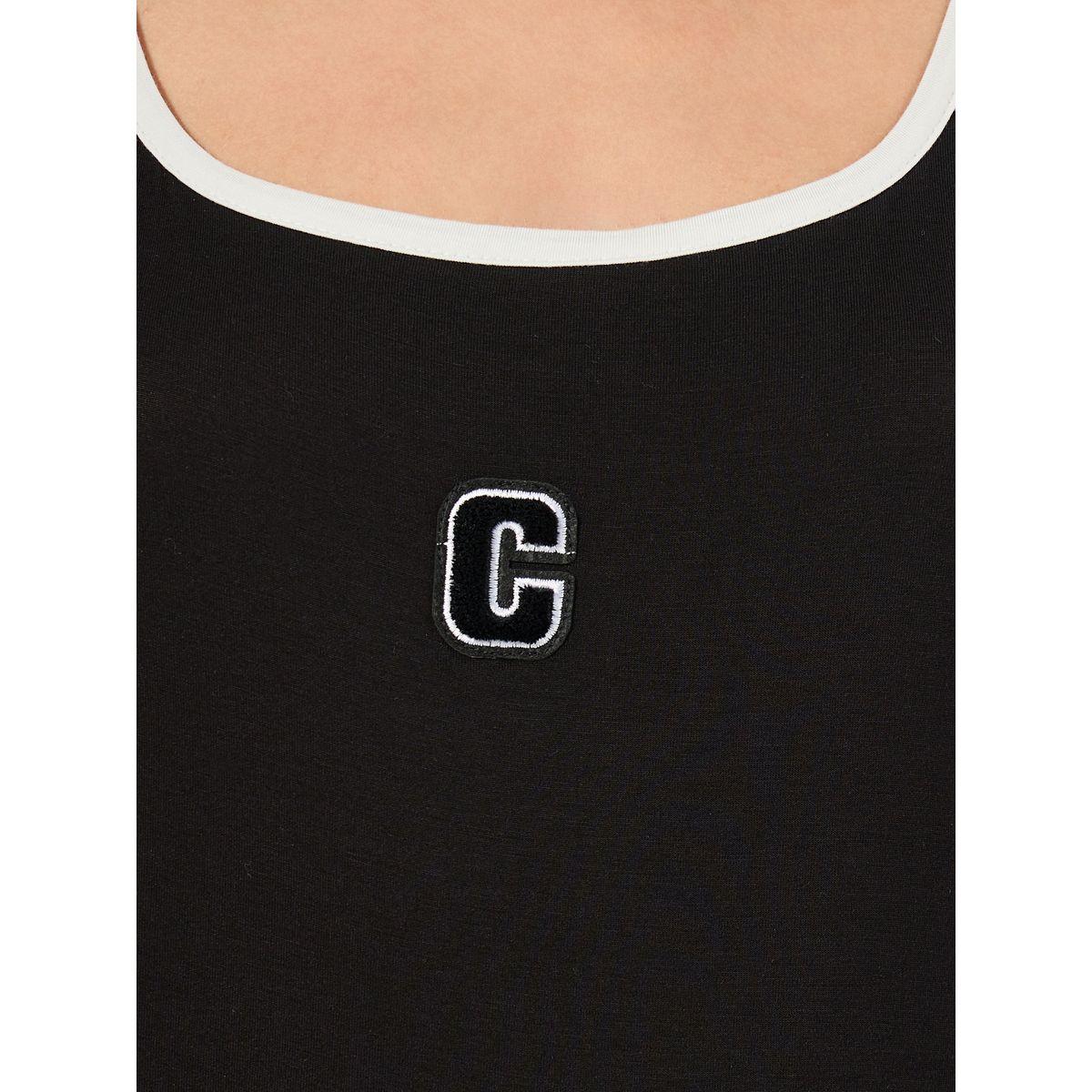 Styli Embroidered Contrast Binding Square Neck Regular Tank-women-clothing-tshirts-image-4