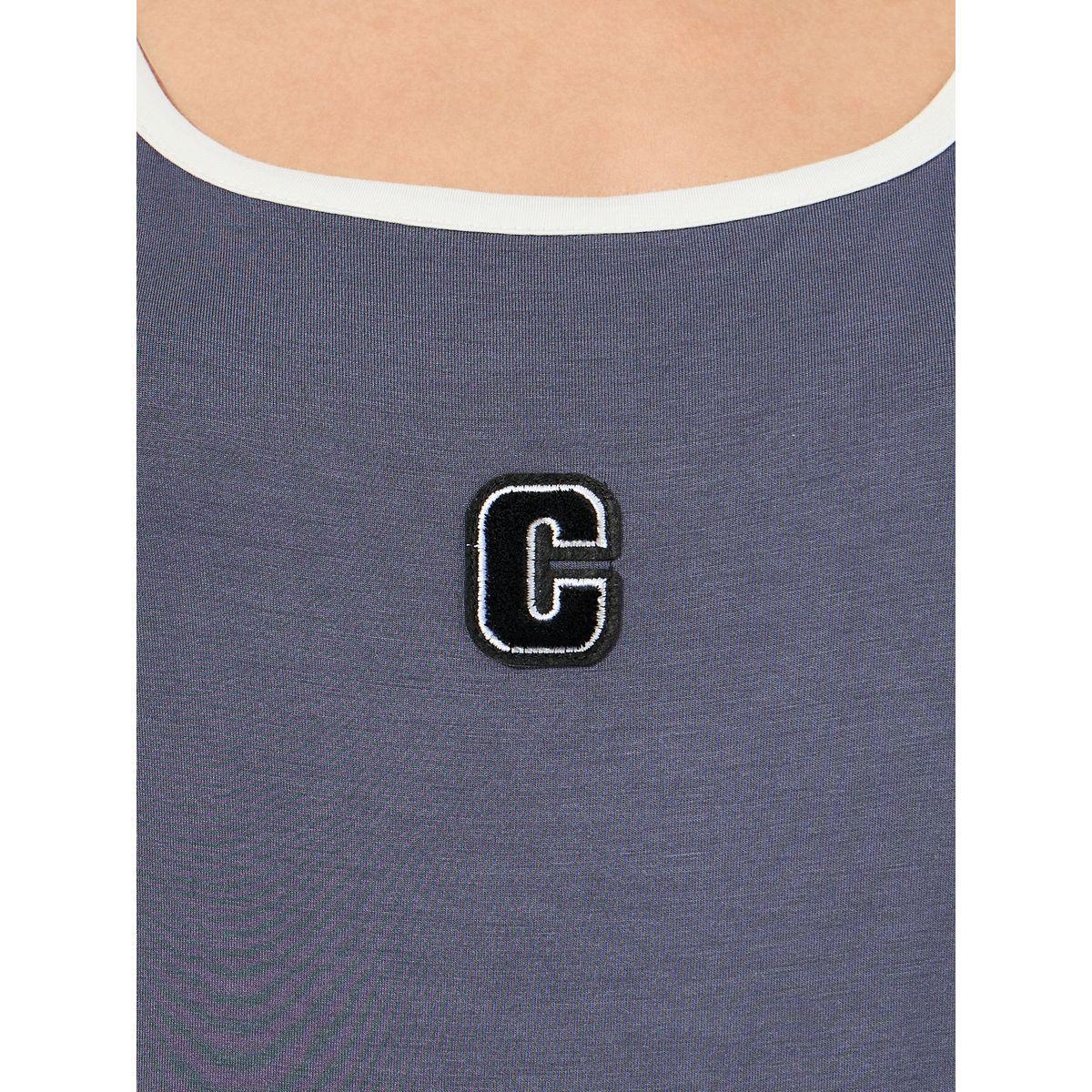 Styli Embroidered Contrast Binding Square Neck Regular Tank-women-clothing-tshirts-image-4
