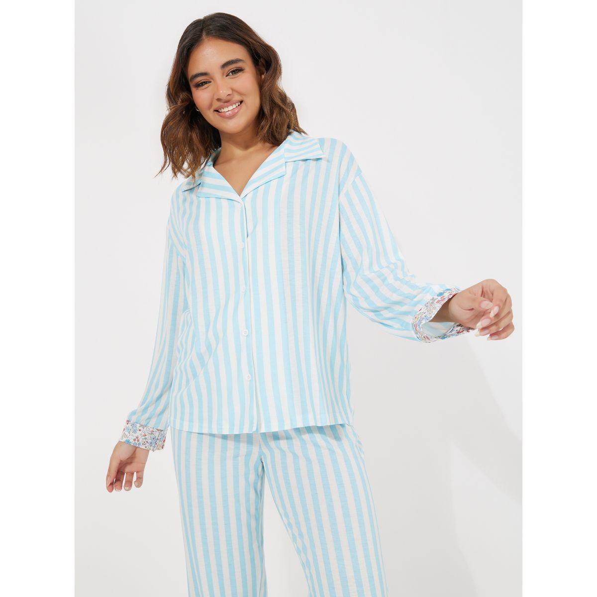طقم من بنطال بيجاما مع بلوزة باكمام طويلة-women-clothing-nightwear-pyjamas-longsets-image-3