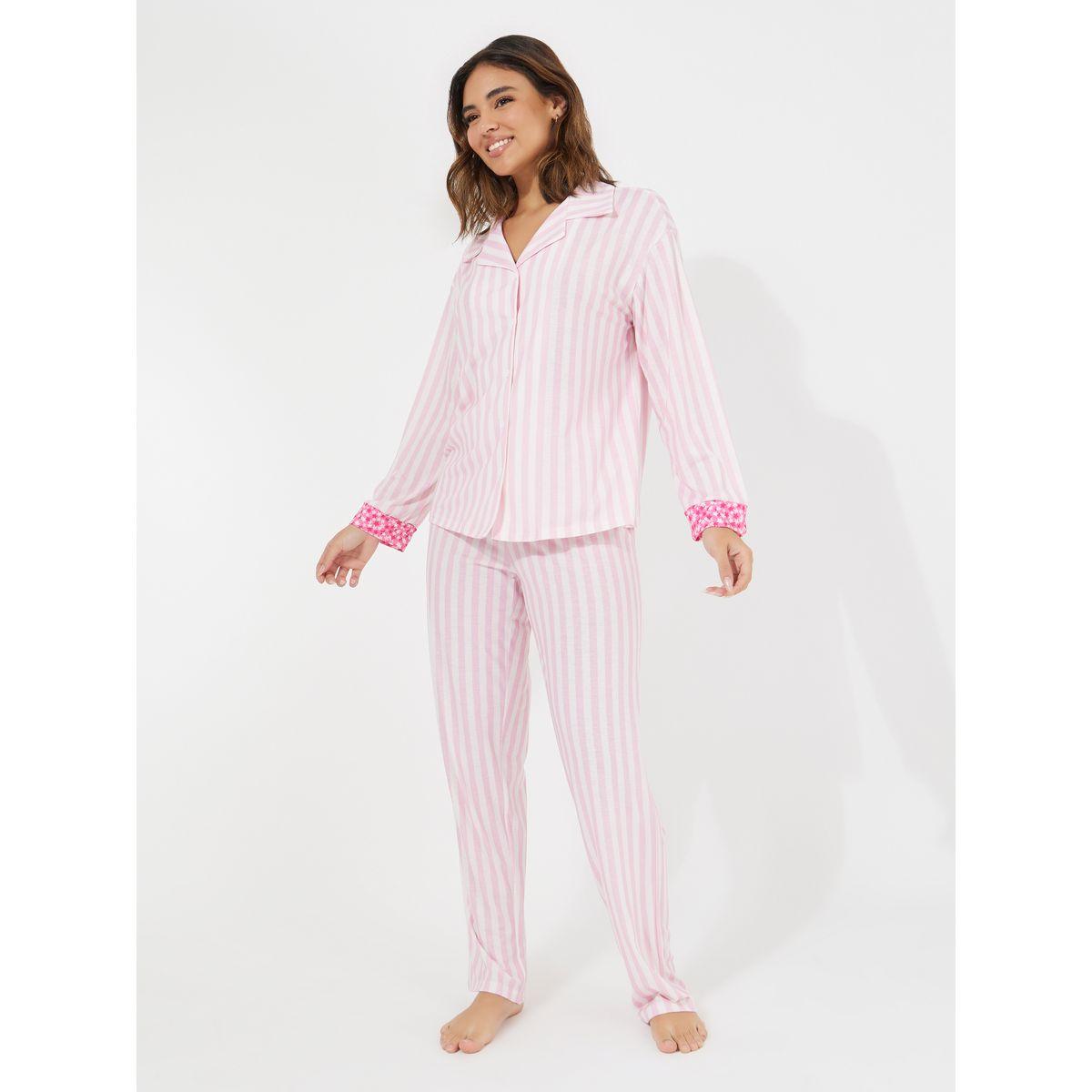 طقم من بنطال بيجاما مع بلوزة باكمام طويلة-women-clothing-nightwear-pyjamas-longsets-image-1