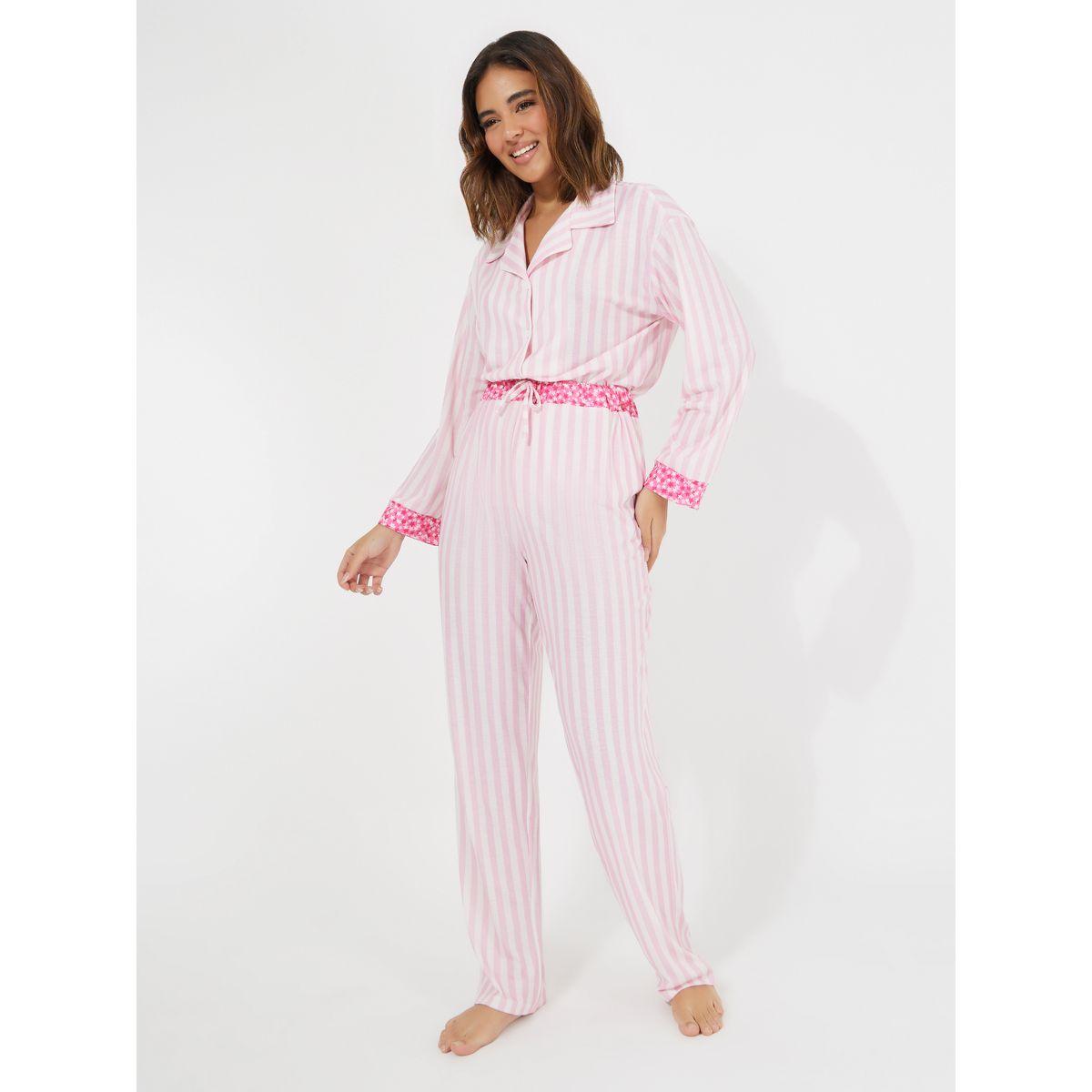 طقم من بنطال بيجاما مع بلوزة باكمام طويلة-women-clothing-nightwear-pyjamas-longsets-image-2