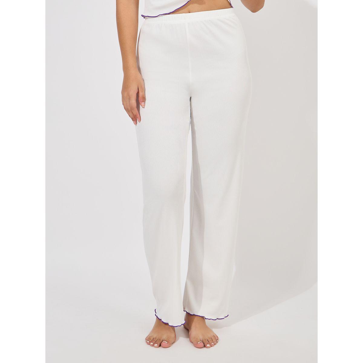 Styli Unwind Butterfly Button Front Contrast Lettuce Edge Shirt & Pyjama Set-women-clothing-nightwear-pyjamas-longsets-image-5