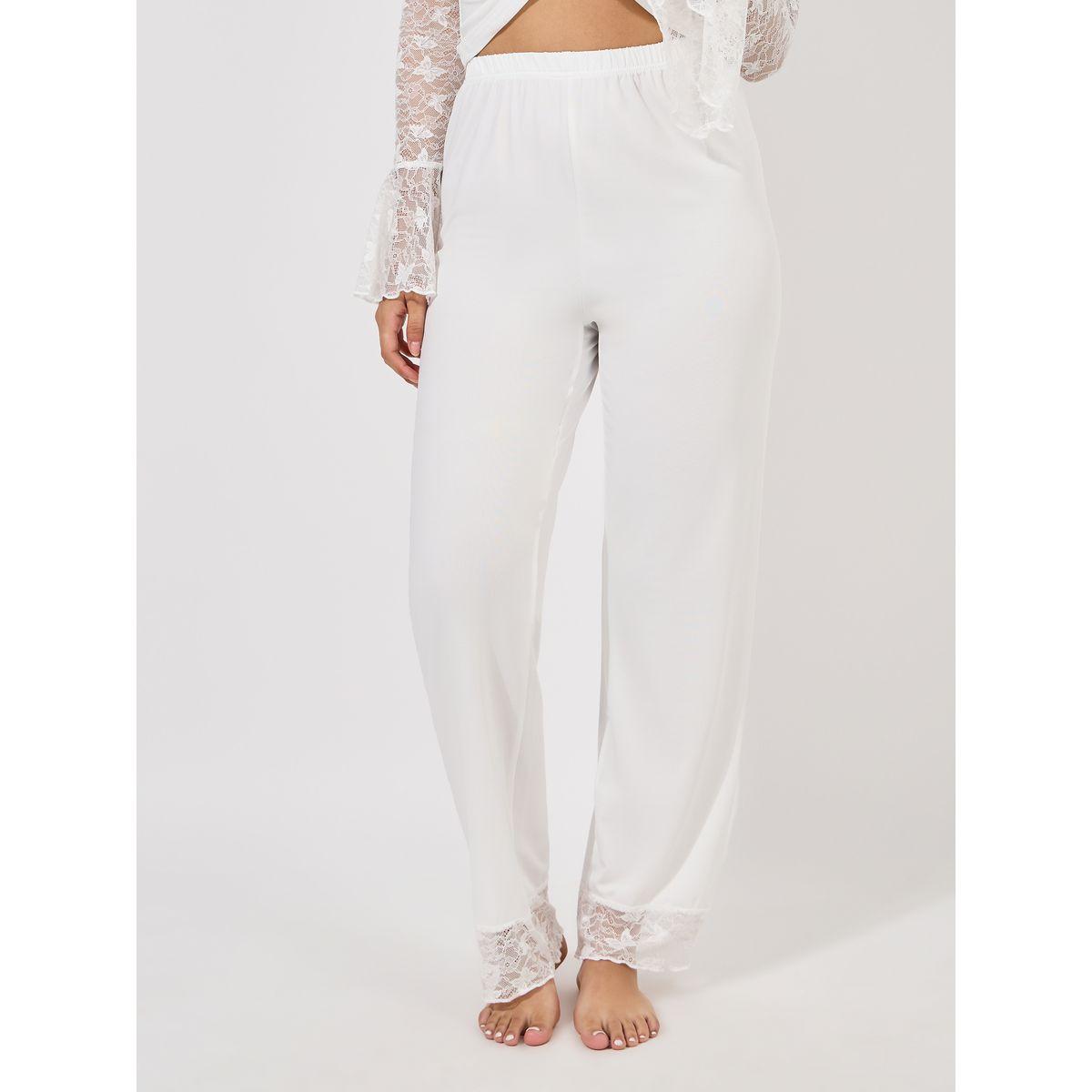Styli Unwind Butterfly Lace Ruffle Neck Top & Pyjama Set-women-clothing-nightwear-pyjamas-longsets-image-5