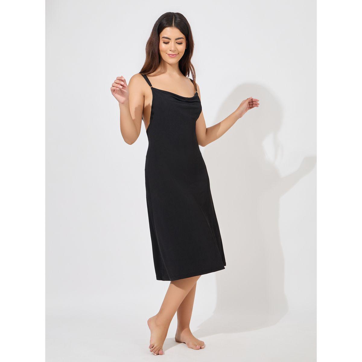 Styli Unwind Butterfly Back Detail Rib Slip Dress-women-clothing-nightwear-nighties-image-1