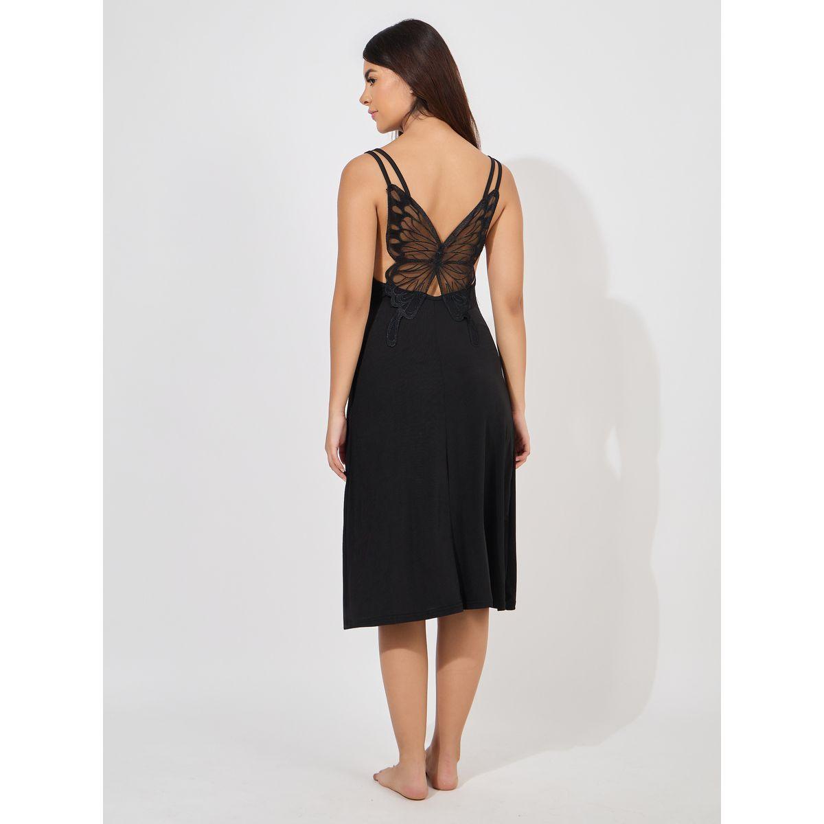 Styli Unwind Butterfly Back Detail Rib Slip Dress-women-clothing-nightwear-nighties-image-5