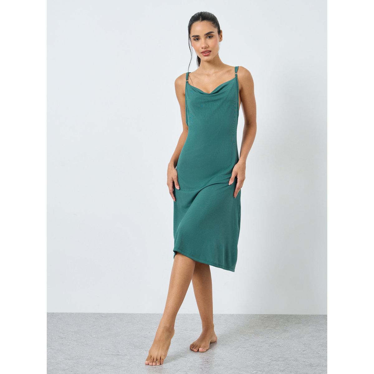 قميص نوم مضلع مزين بفراشة دانتيل-women-clothing-nightwear-nighties-image-2