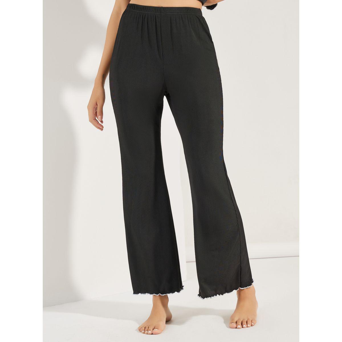Styli Unwind Ruffled V-Neck Top & Flared Pant Pyjama Set-women-clothing-nightwear-pyjamas-longsets-image-5