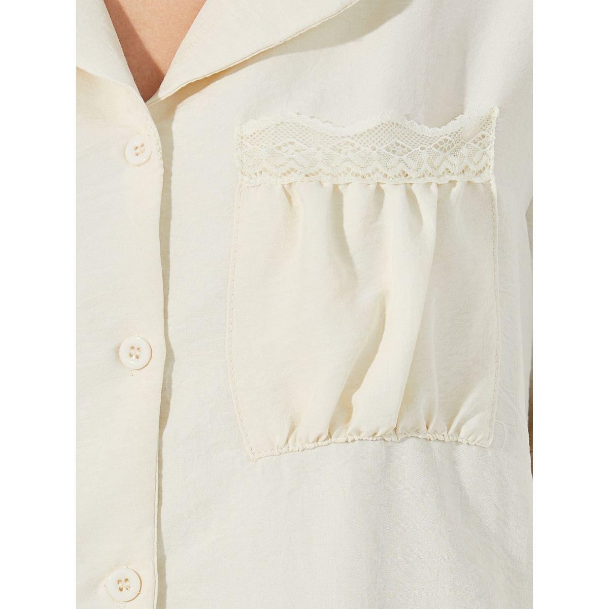Styli Unwind Textured Ruffled Hem Lace Detail Shirt & Pyjama Set-women-clothing-nightwear-pyjamas-longsets-image-3