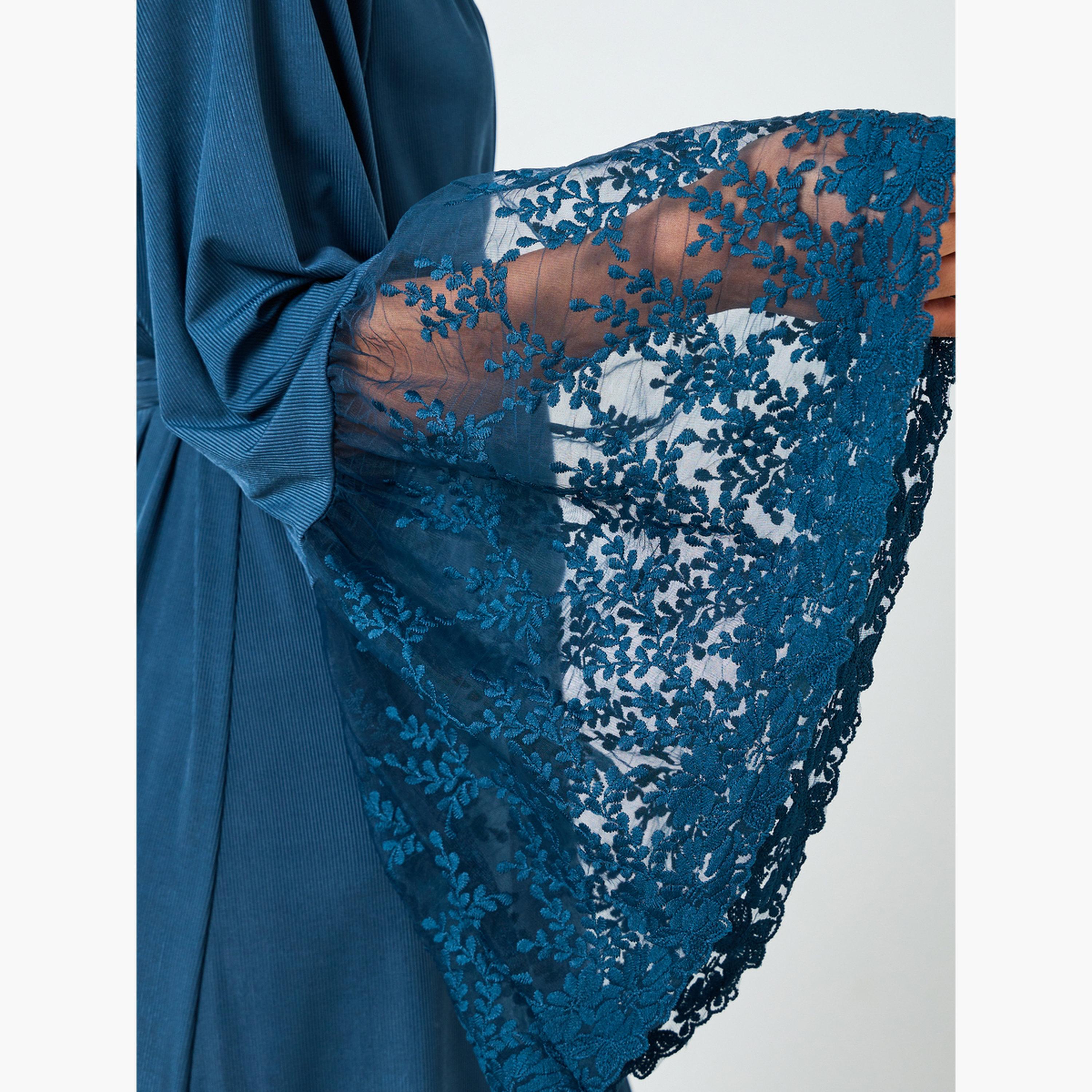 روب بتفاصيل دانتيل وأكمام طويلة-women-clothing-nightwear-robes-image-3