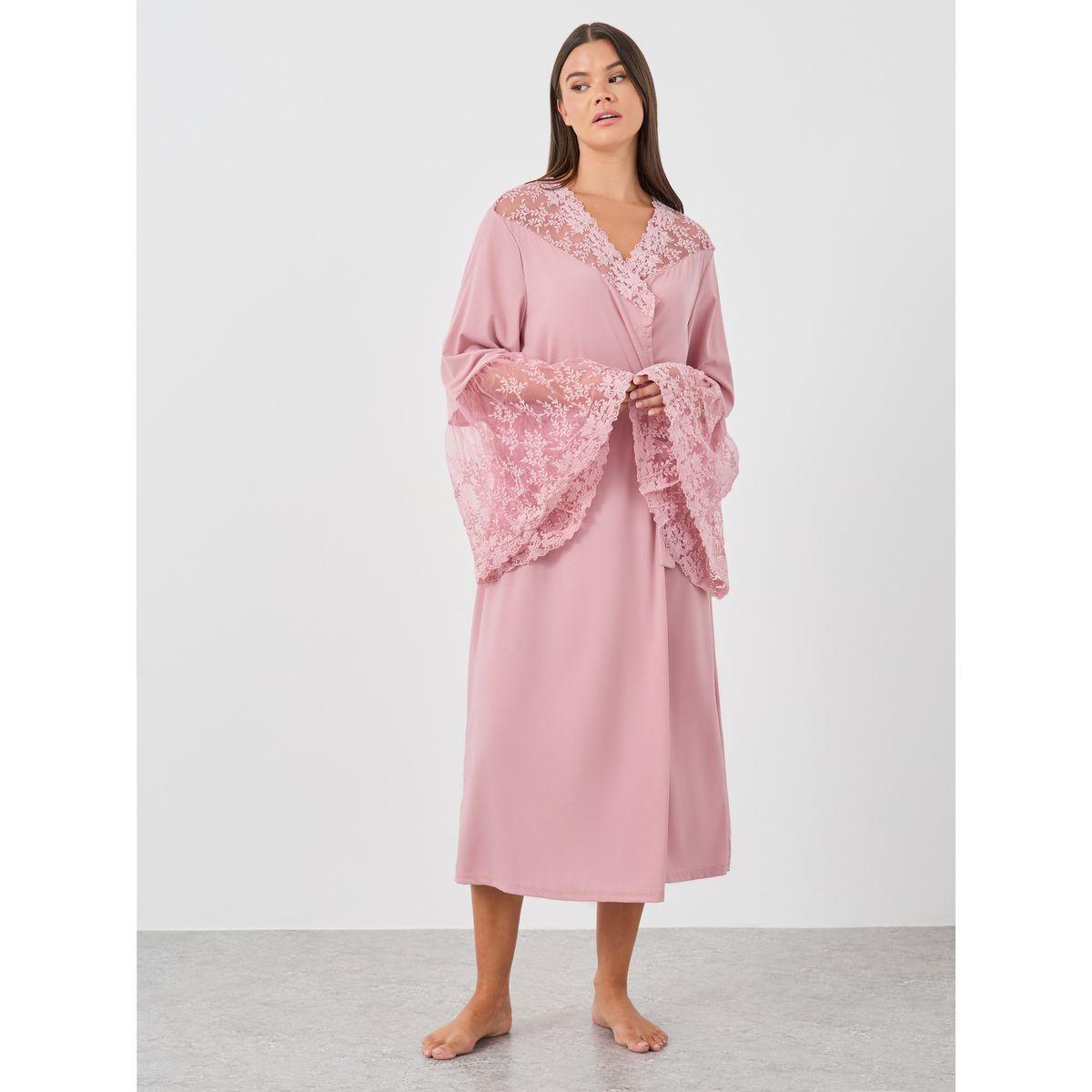 Styli Lace Insert Long Sleeve Robe-women-clothing-nightwear-robes-image-1