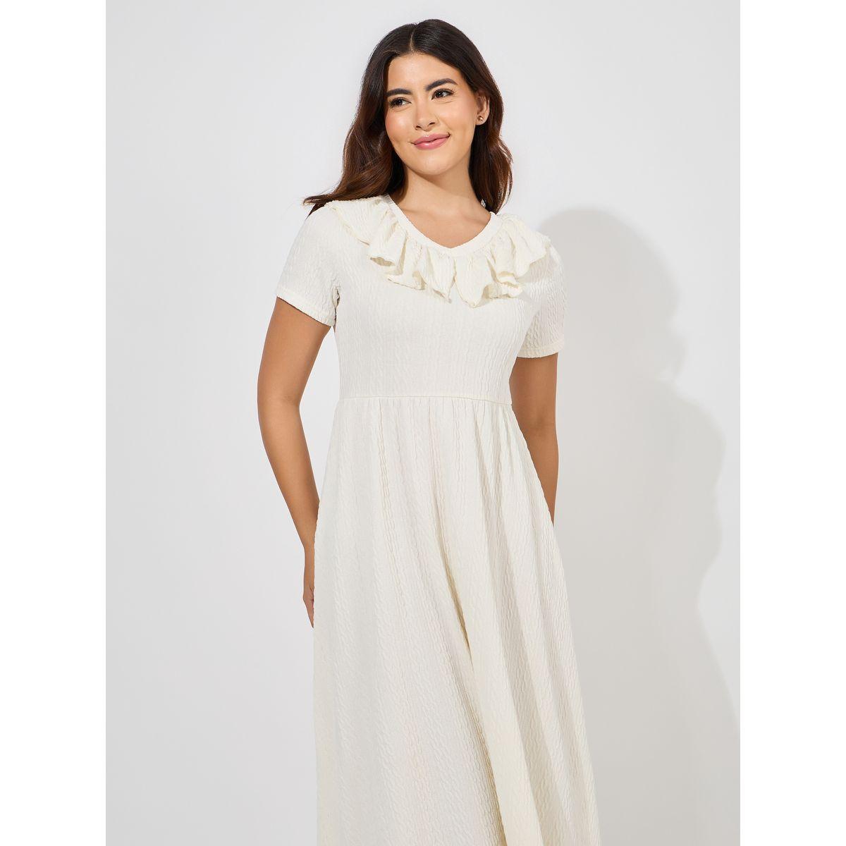 قميص نوم بتفاصيل بارزة الملمس مع كشكش-women-clothing-nightwear-nighties-image-2