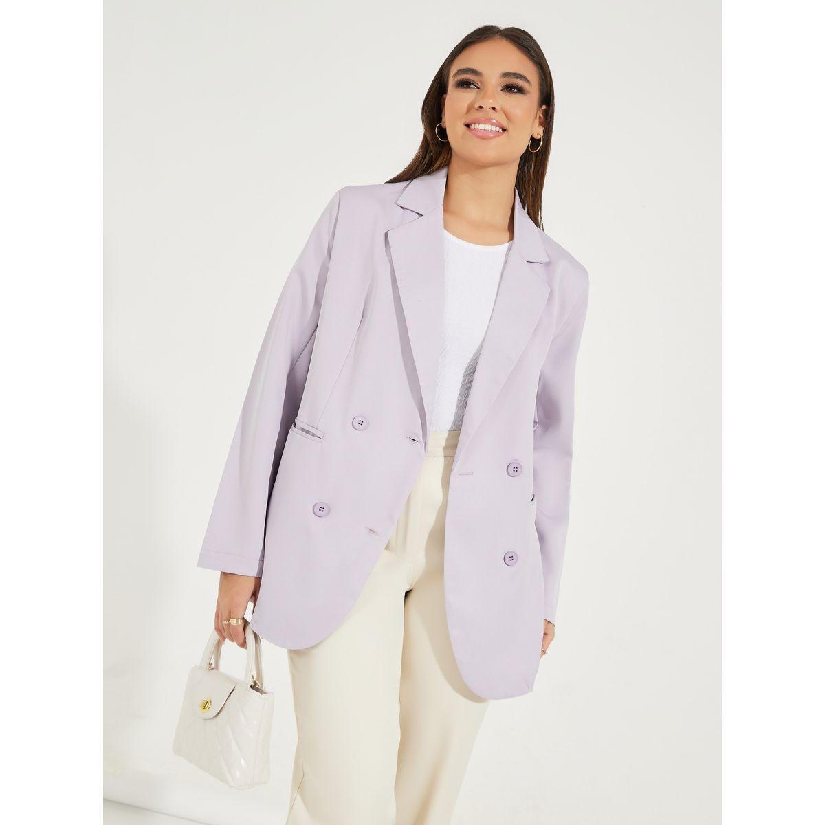 Styli Regular Fit Longline Double Breasted Blazer-women-clothing-coatsandjackets-blazers-image-1