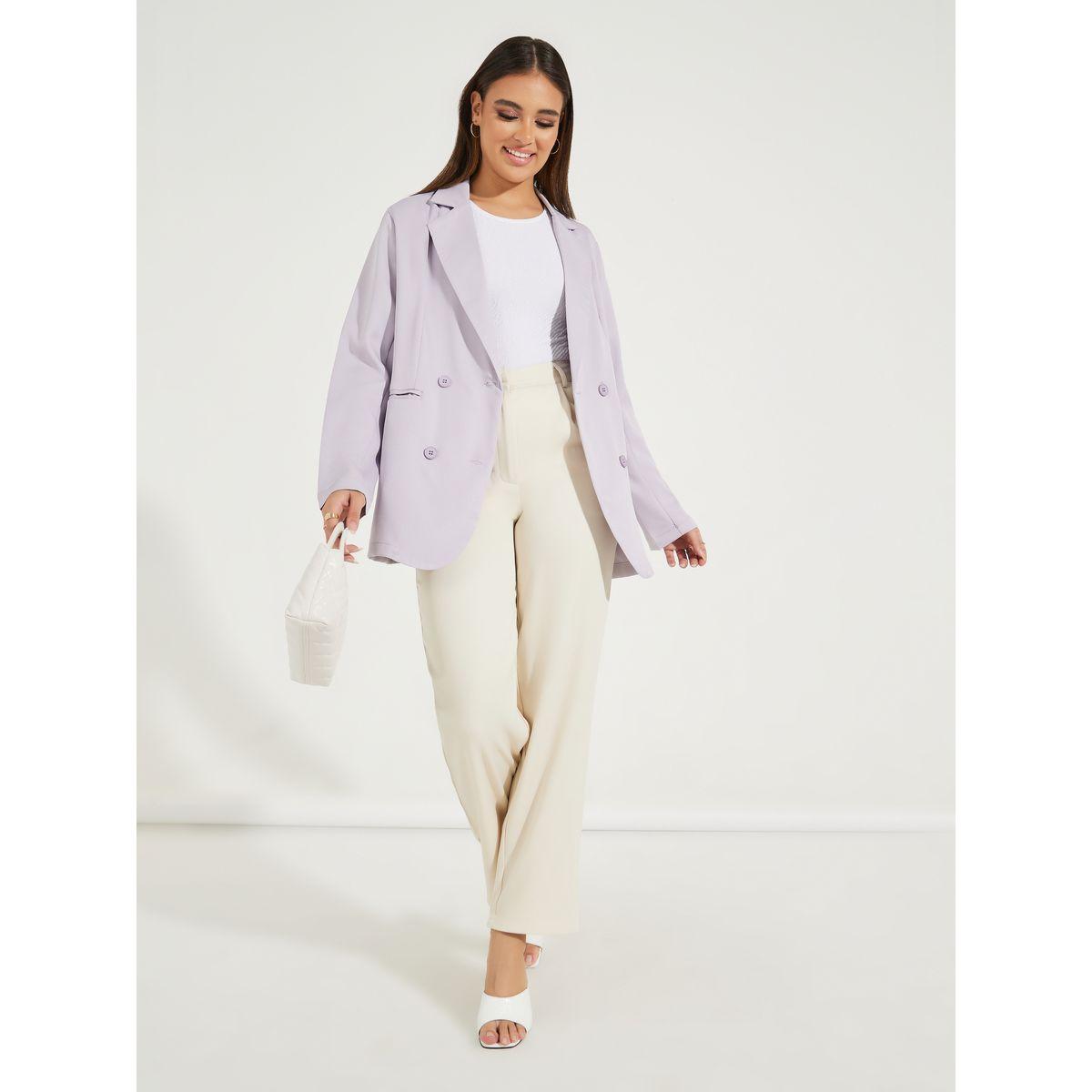 Styli Regular Fit Longline Double Breasted Blazer-women-clothing-coatsandjackets-blazers-image-2