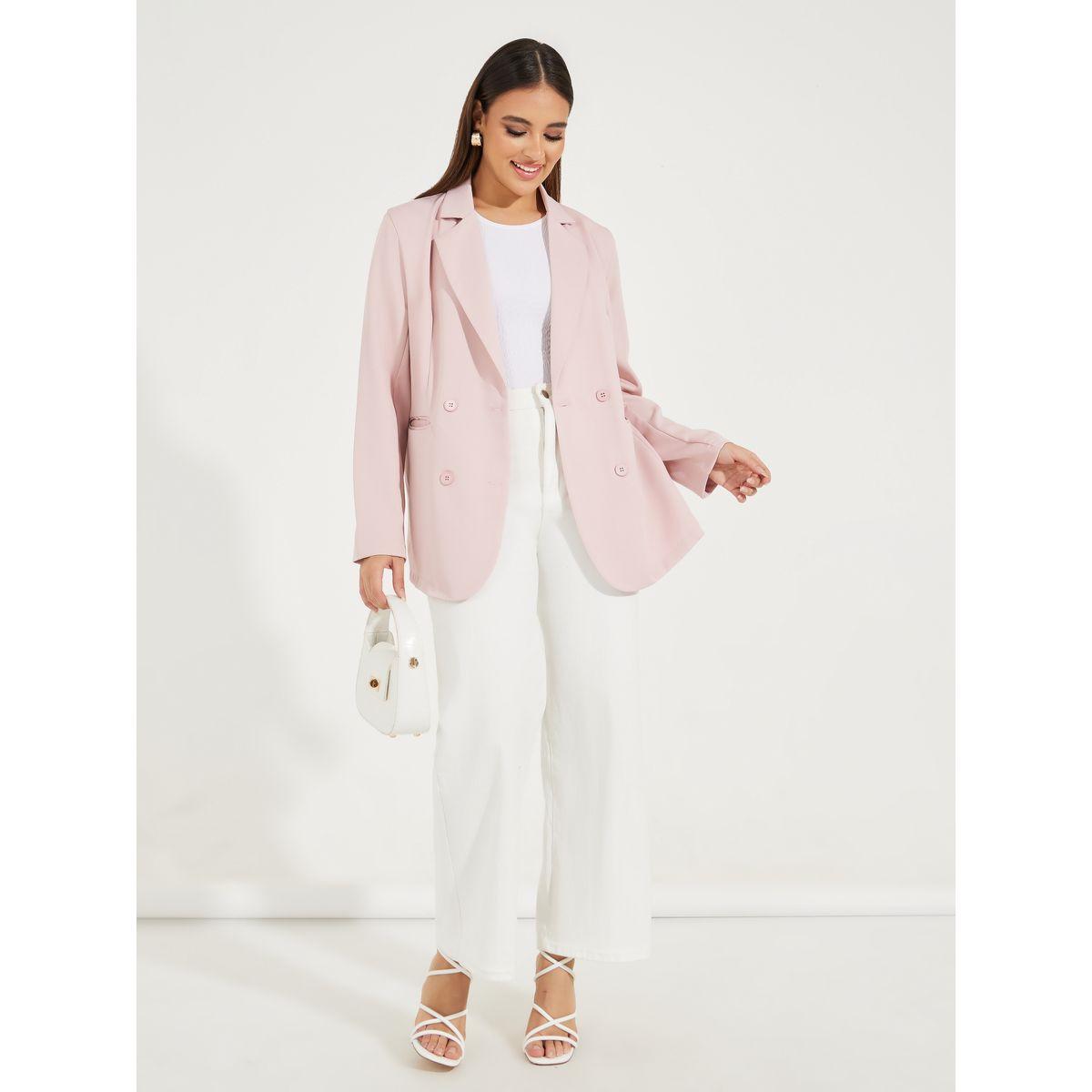 Styli Regular Fit Longline Double Breasted Blazer-women-clothing-coatsandjackets-blazers-image-2