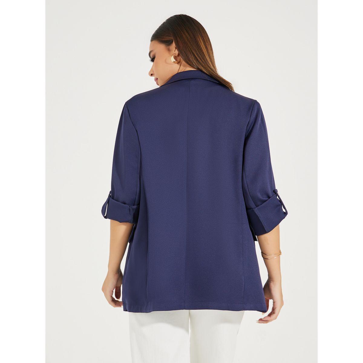 Styli Regular Fit Longline Blazer with Roll-Up Sleeves-women-clothing-coatsandjackets-blazers-image-5