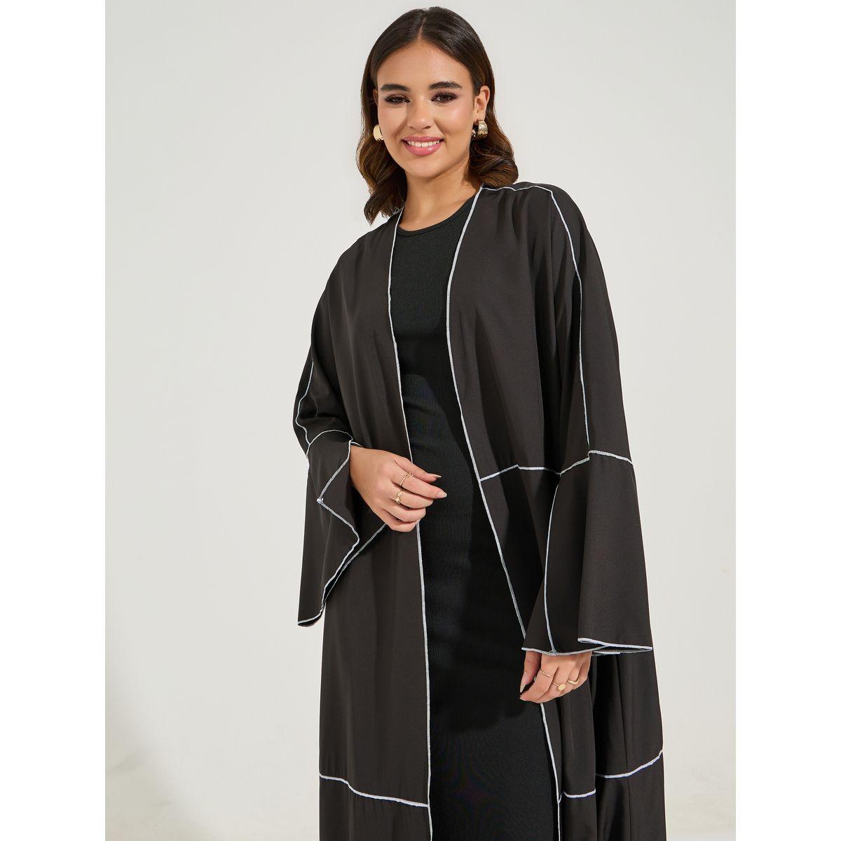 Styli Regular Fit Maxi Kimono with Contrast Stitch Detail-women-clothing-shirtsandblouses-shirts-image-2