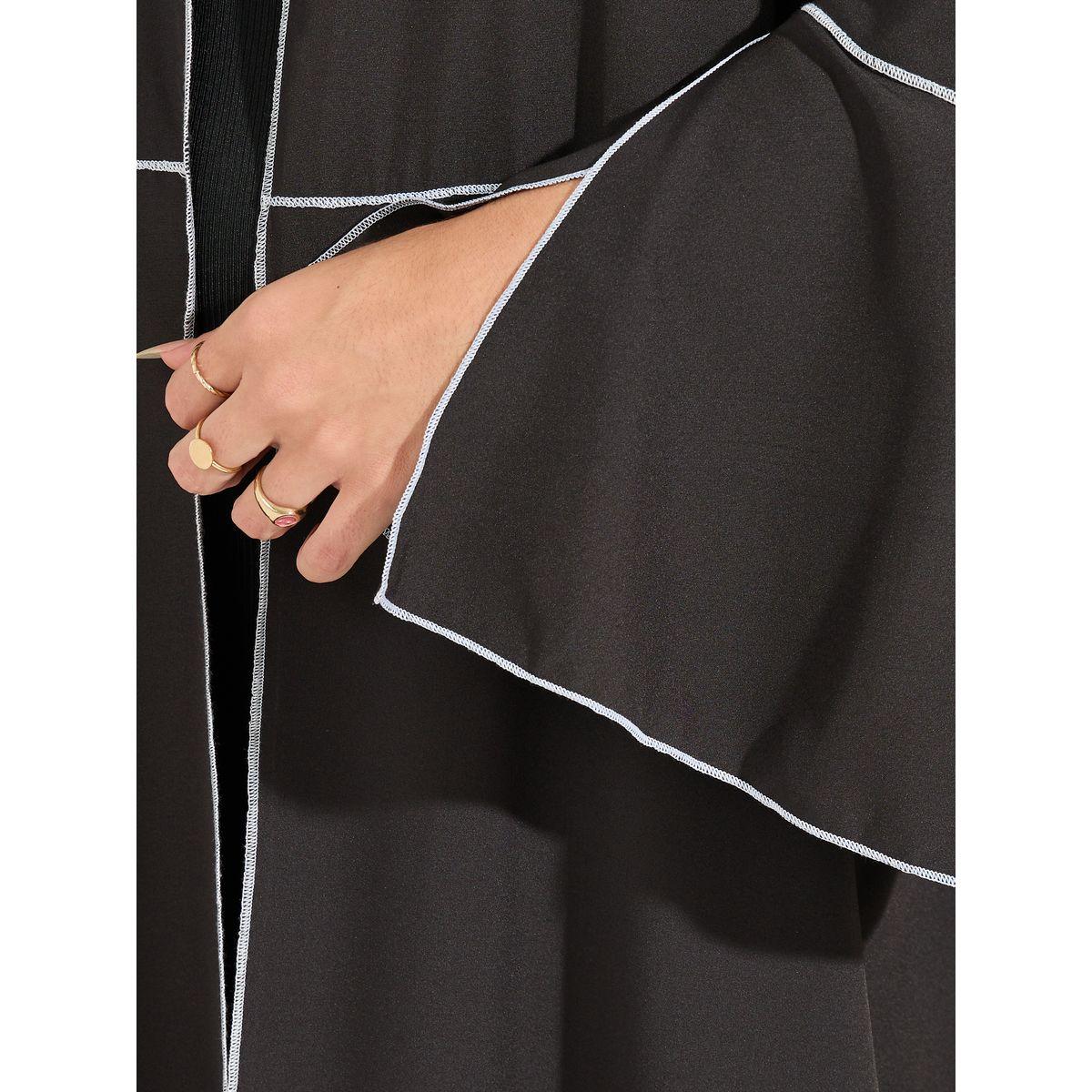 Styli Regular Fit Maxi Kimono with Contrast Stitch Detail-women-clothing-shirtsandblouses-shirts-image-3