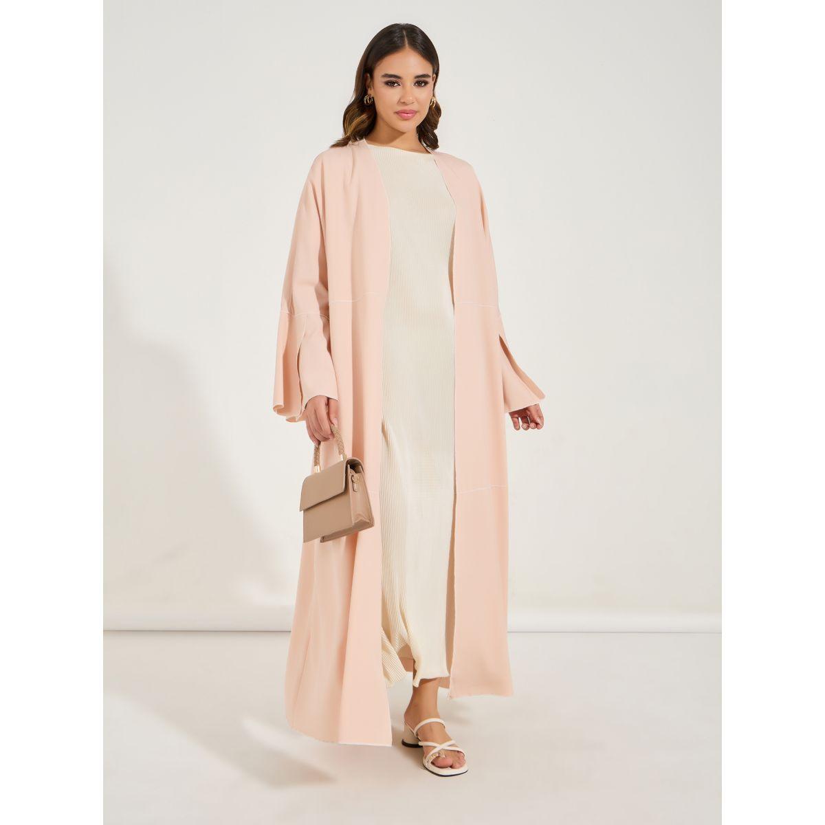 Styli Regular Fit Maxi Kimono with Contrast Stitch Detail-women-clothing-shirtsandblouses-shirts-image-1