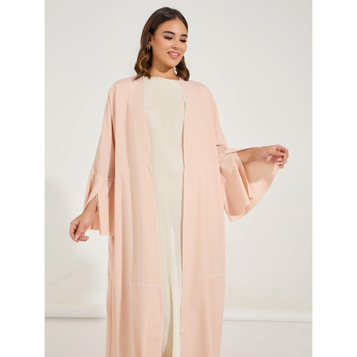 Styli Regular Fit Maxi Kimono with Contrast Stitch Detail-women-clothing-shirtsandblouses-shirts-image-2