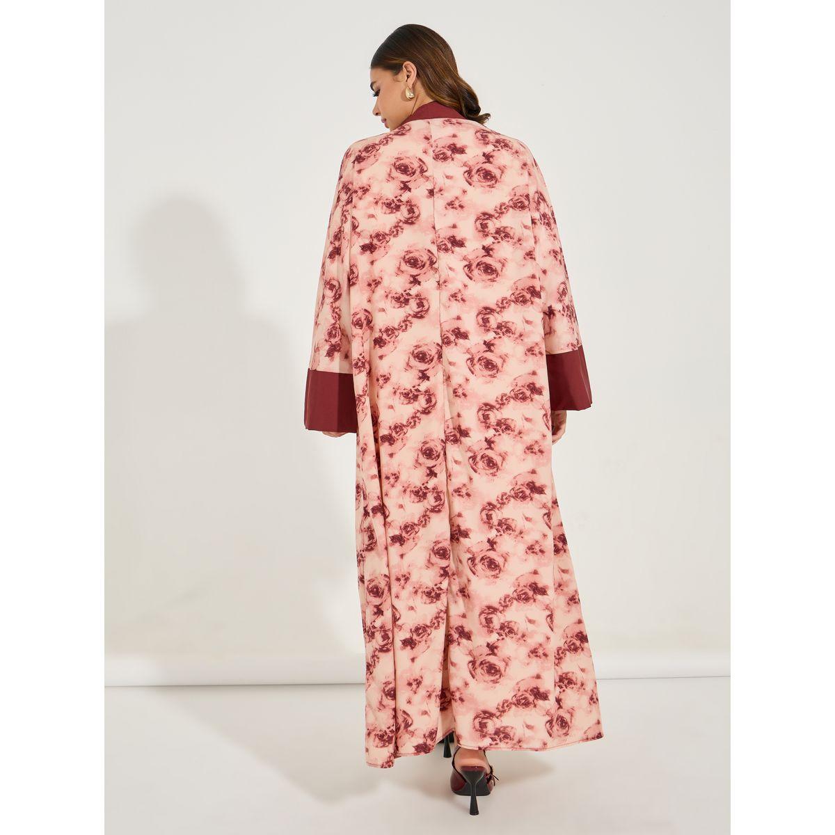 Styli Regular Fit Maxi Floral Print Kimono-women-clothing-shirtsandblouses-shirts-image-4