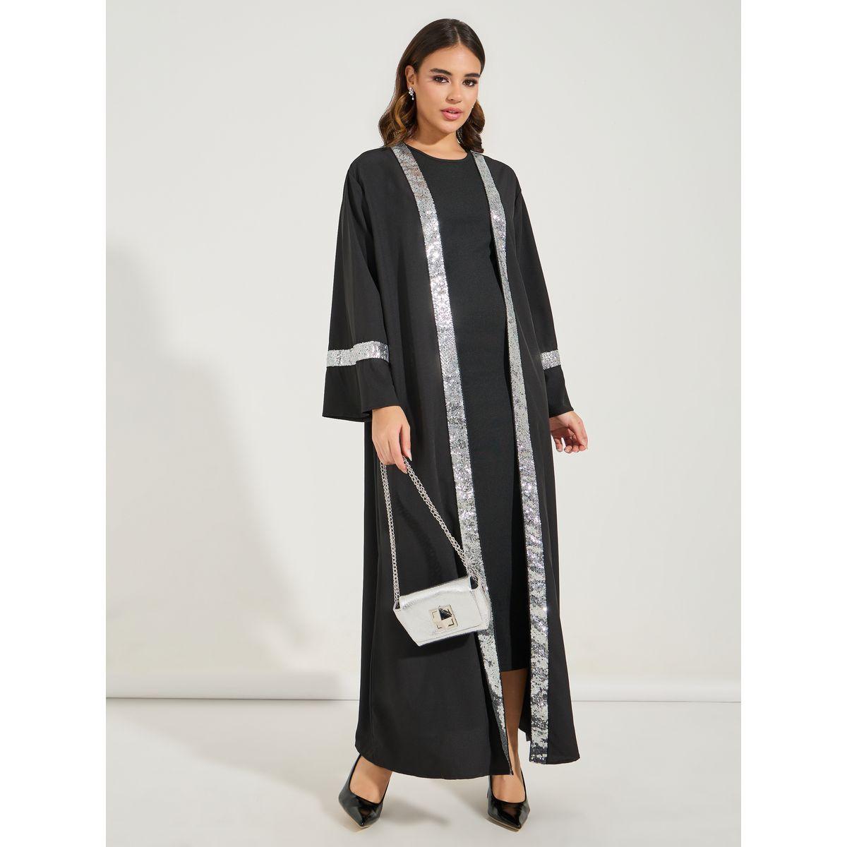 Styli Regular Fit Maxi Kimono with Embellished Taping-women-clothing-shirtsandblouses-shirts-image-1