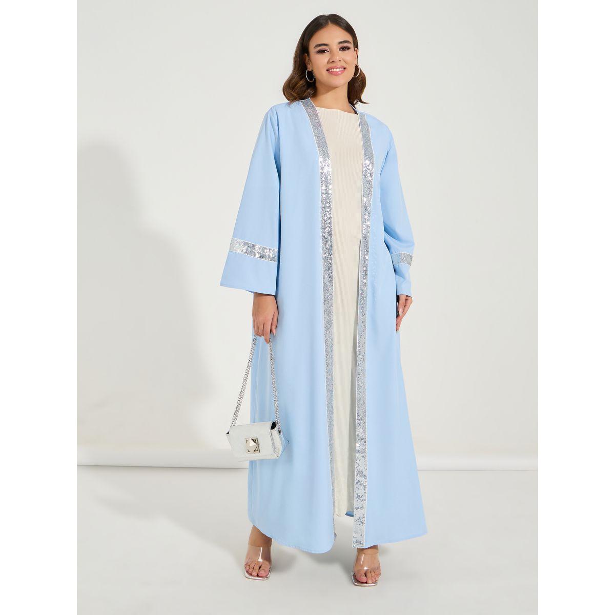 كيمونو طويل مع حواف باشرطة منمقة بالترتر-women-clothing-shirtsandblouses-shirts-image-1