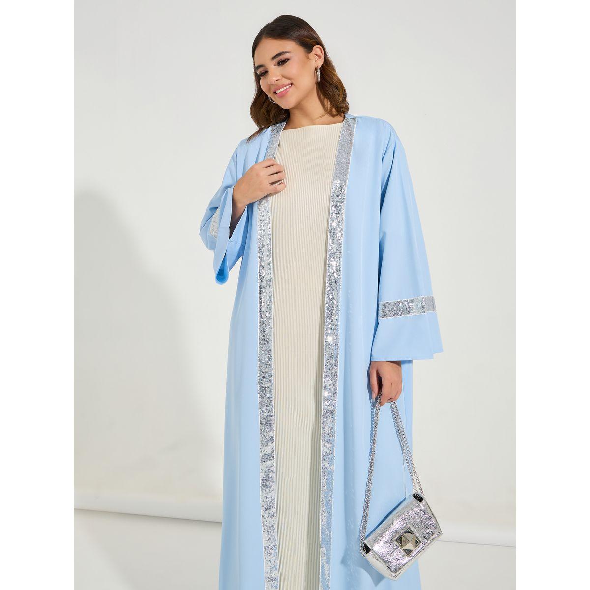 كيمونو طويل مع حواف باشرطة منمقة بالترتر-women-clothing-shirtsandblouses-shirts-image-2