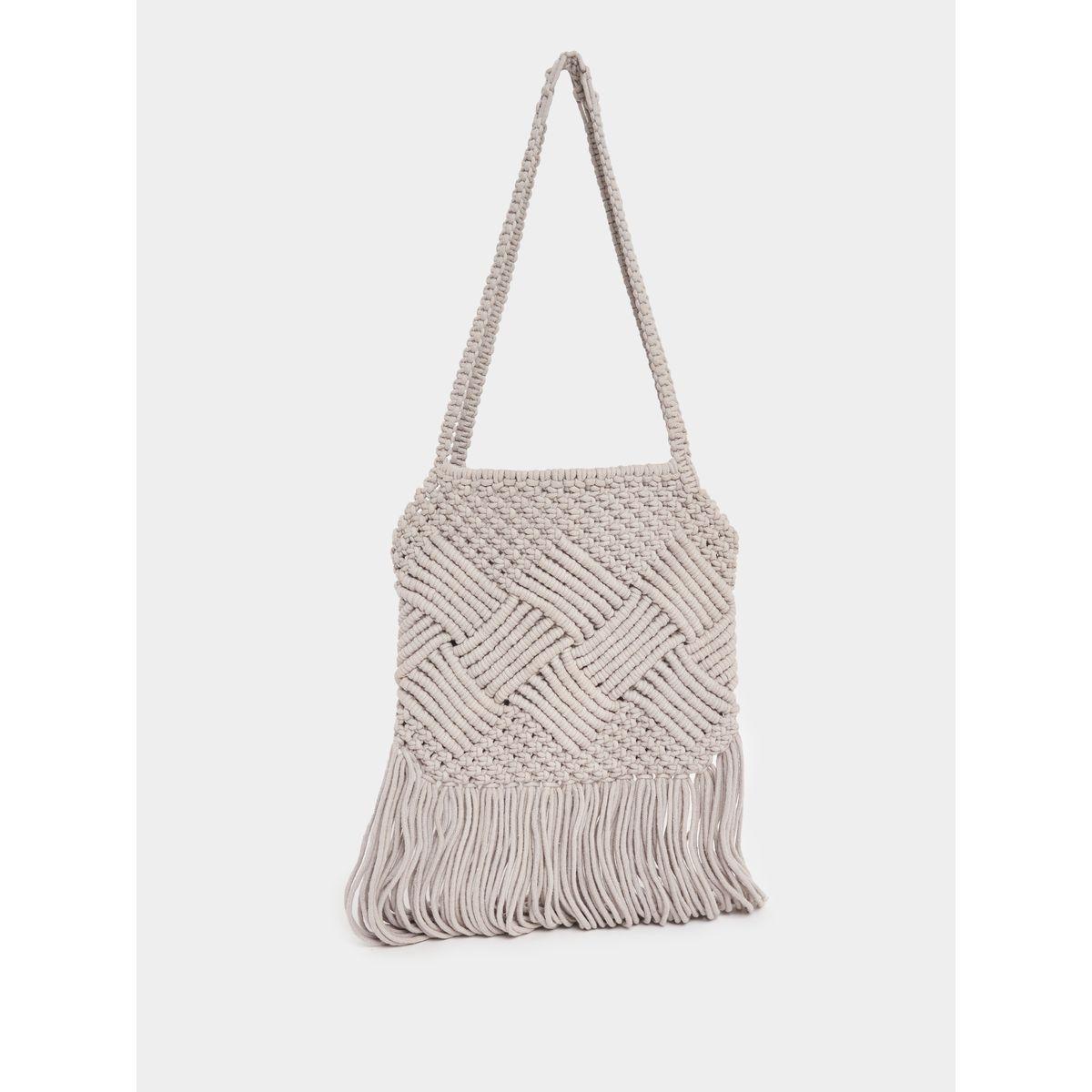 Styli Weave Pattern Crochet Shoulder Bag-women-bagsandwallets-handbags-image-4