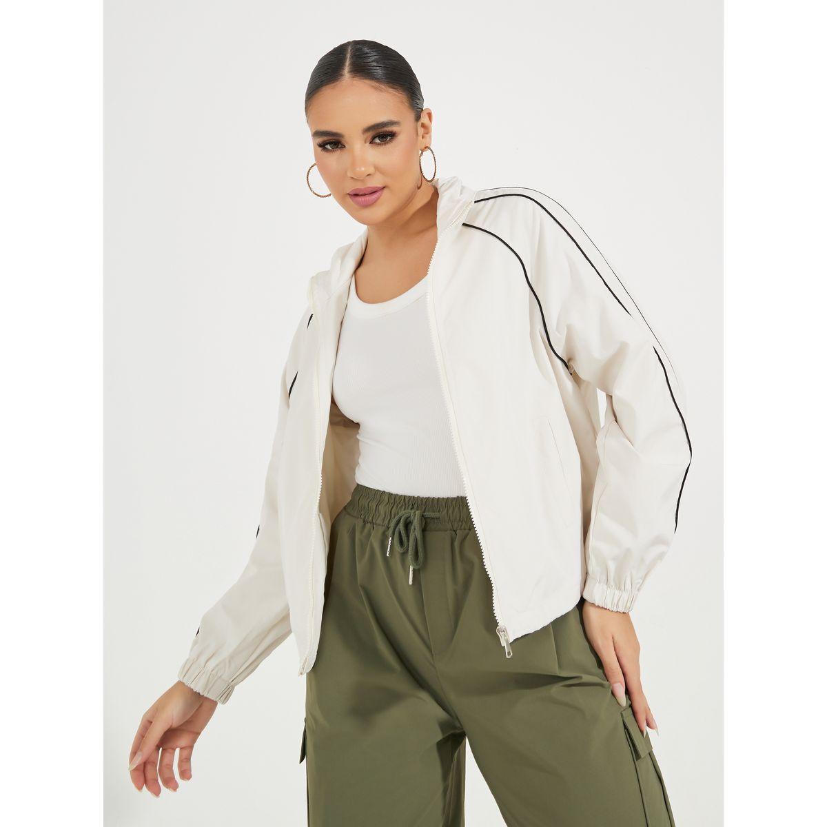 Styli Oversized Regular Length Bomber Jacket with Contrast Piping-women-winterwear-coatsandjackets-jackets-image-1
