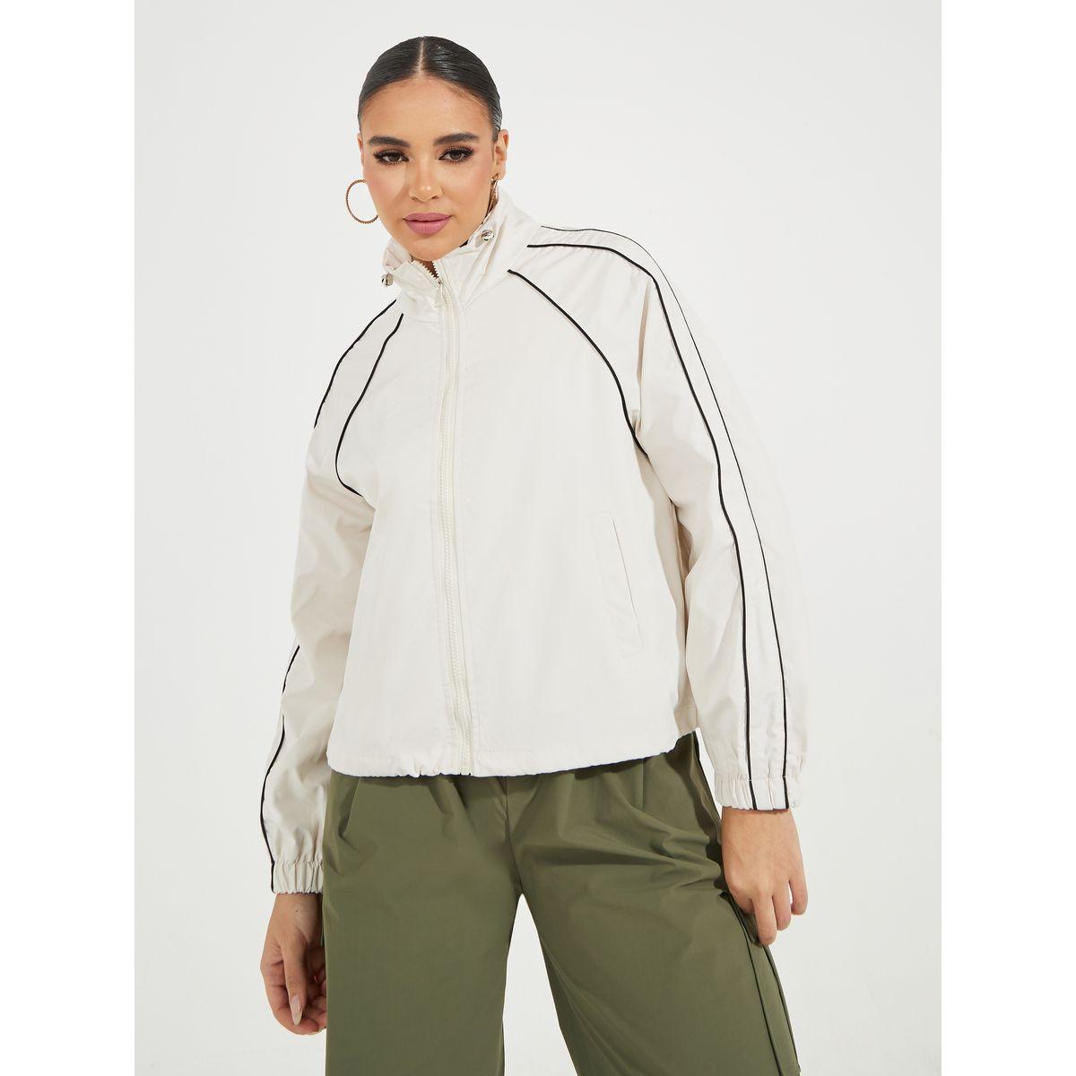 Styli Oversized Regular Length Bomber Jacket with Contrast Piping-women-winterwear-coatsandjackets-jackets-image-4