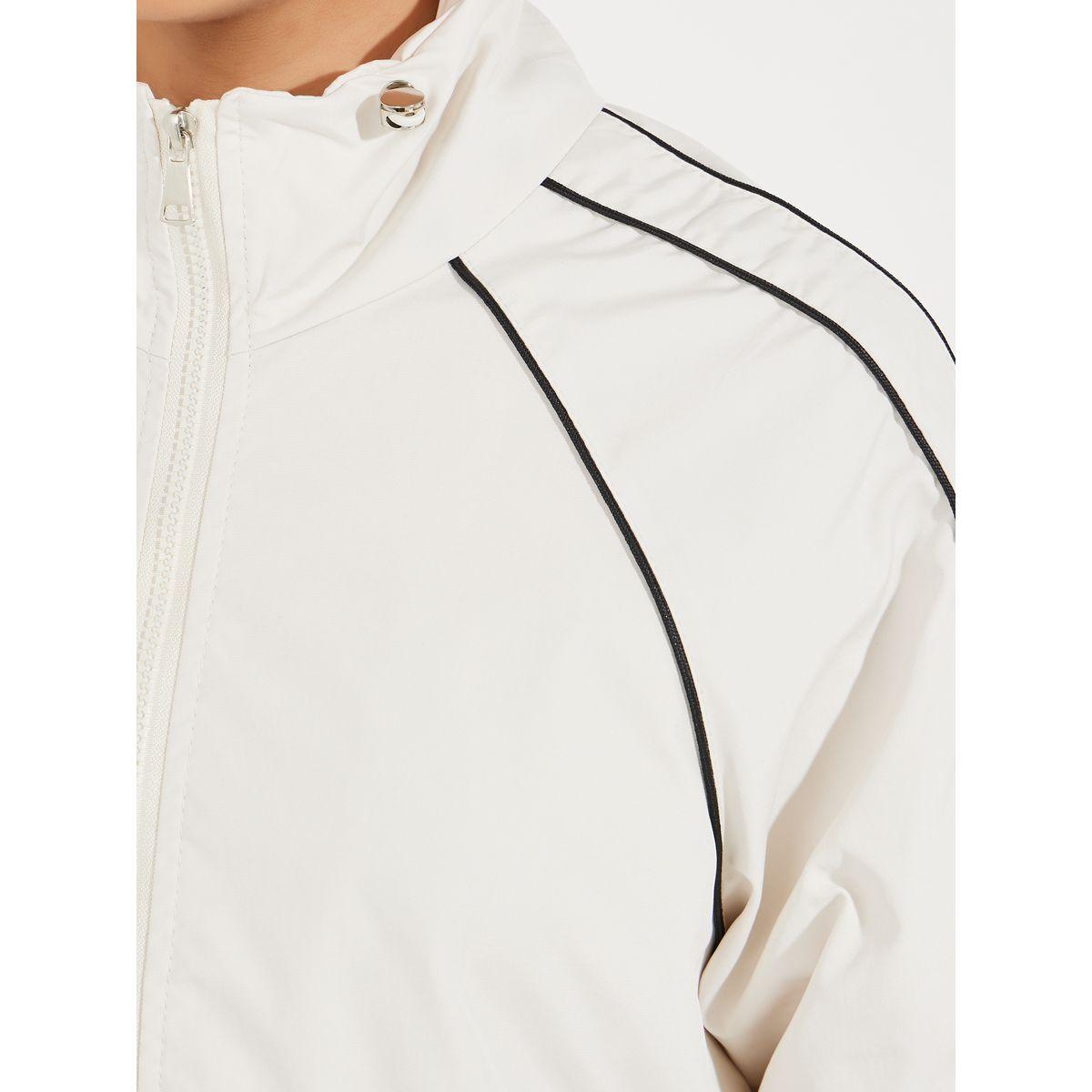 Styli Oversized Regular Length Bomber Jacket with Contrast Piping-women-winterwear-coatsandjackets-jackets-image-5