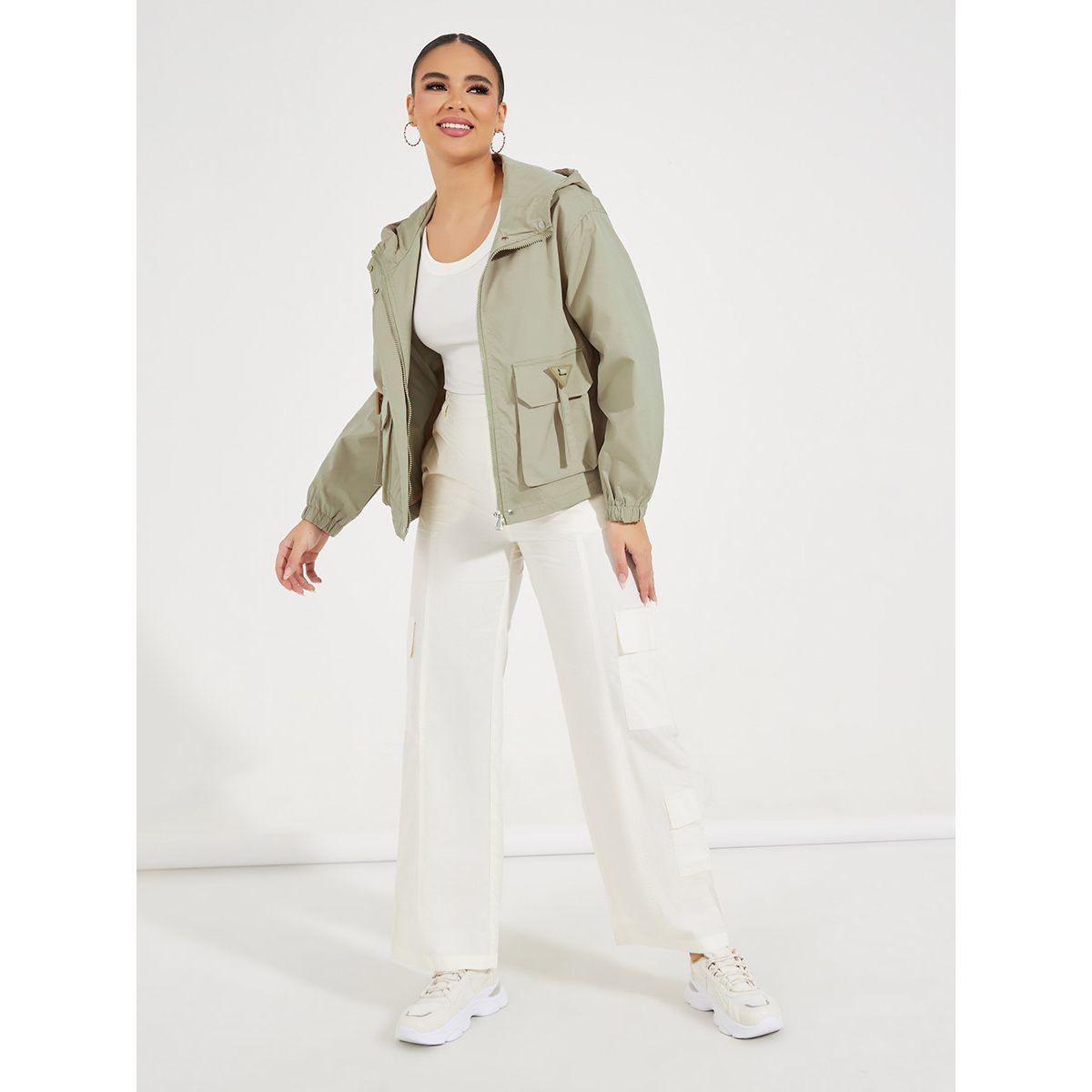 Styli Regular Length Pocket Detail Utility Bomber Jacket-women-winterwear-coatsandjackets-jackets-image-2